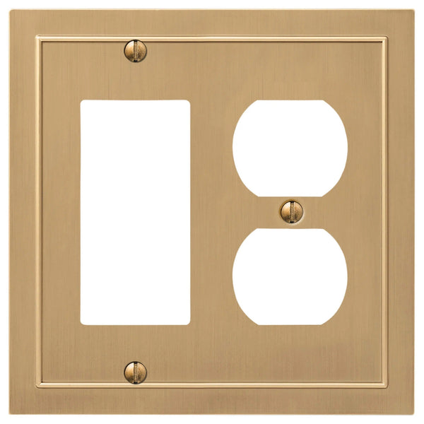 Bethany Brushed Bronze Cast - 1 Rocker / 1 Duplex Wallplate - Wallplate Warehouse 57RDBZ - B 070686020470 1 Rocker / 1 Duplex