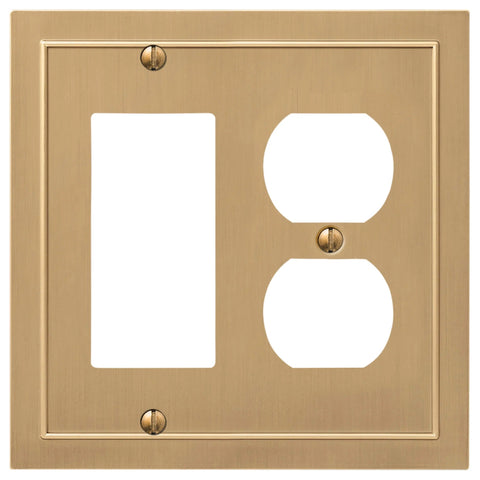 Bethany Brushed Bronze Cast - 1 Rocker / 1 Duplex Wallplate - Wallplate Warehouse 57RDBZ - B 070686020470 1 Rocker / 1 Duplex