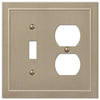 Bethany Brushed Bronze Cast - 1 Toggle / 1 Duplex Wallplate - Wallplate Warehouse 57TDBZ 070686583531 1 Toggle / 1 Duplex