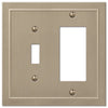 Bethany Brushed Bronze Cast - 1 Toggle / 1 Rocker Wallplate - Wallplate Warehouse 57TRBZ 070686583548 1 Toggle / 1 Rocker