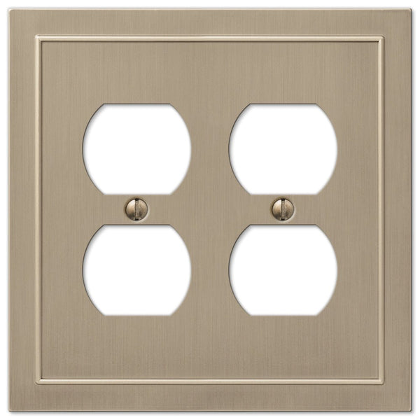 Bethany Brushed Bronze Cast - 2 Duplex Wallplate - Wallplate Warehouse 57DDBZ 070686583555 2 Duplex