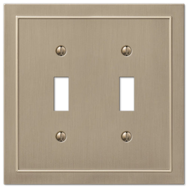 Bethany Brushed Bronze Cast - 2 Toggle Wallplate - Wallplate Warehouse 57TTBZ 070686583500 2 Toggle