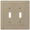 Bethany Brushed Bronze Cast - 2 Toggle Wallplate - Wallplate Warehouse 57TTBZ 070686583500 2 Toggle