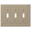 Bethany Brushed Bronze Cast - 3 Toggle Wallplate - Wallplate Warehouse 57TTTBZ 070686583524 3 Toggle