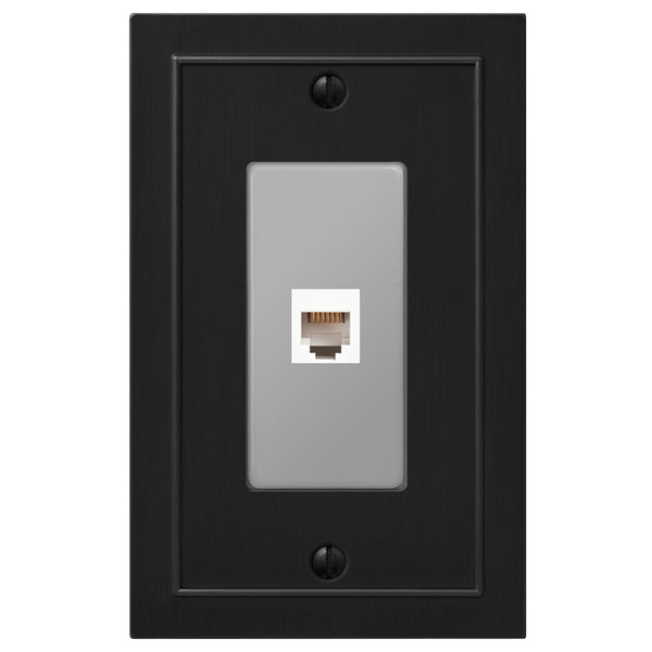 Bethany Matte Black Cast - 1 Phone Jack Wallplate - Wallplate Warehouse 57PHBK 070686586686 Phone Jacks