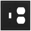 Bethany Matte Black Cast - 1 Toggle / 1 Duplex Wallplate - Wallplate Warehouse 57TDBK 070686586587 1 Toggle / 1 Duplex