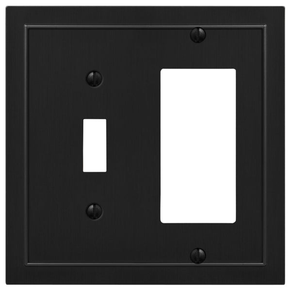 Bethany Matte Black Cast - 1 Toggle / 1 Rocker Wallplate - Wallplate Warehouse 57TRBK 070686586594 1 Toggle / 1 Rocker