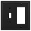Bethany Matte Black Cast - 1 Toggle / 1 Rocker Wallplate - Wallplate Warehouse 57TRBK 070686586594 1 Toggle / 1 Rocker