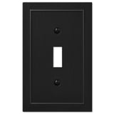 Amerelle Bethany 1-Toggle Wall Plate - Cast Metal, Black, Art Deco Style - View #8