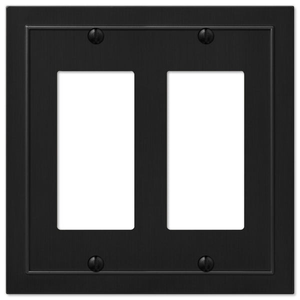 Bethany Matte Black Cast - 2 Rocker Wallplate - Wallplate Warehouse 57RRBK 070686586570 2 Rocker