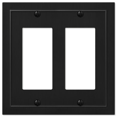 Bethany Matte Black Cast - 2 Rocker Wallplate - Wallplate Warehouse 57RRBK 070686586570 2 Rocker