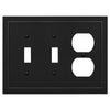 Bethany Matte Black Cast - 2 Toggle / 1 Duplex Wallplate - Wallplate Warehouse 57TTDBK 070686586624 2 Toggle / 1 Duplex