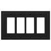 Bethany Matte Black Cast - 4 Rocker Wallplate - Wallplate Warehouse 57R4BK 070686586662 4 Rocker