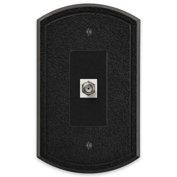 Blackwell Black Iron Cast - 1 Cable Jack Wallplate - Wallplate Warehouse 58CXBI 070686012314 Cable Jacks