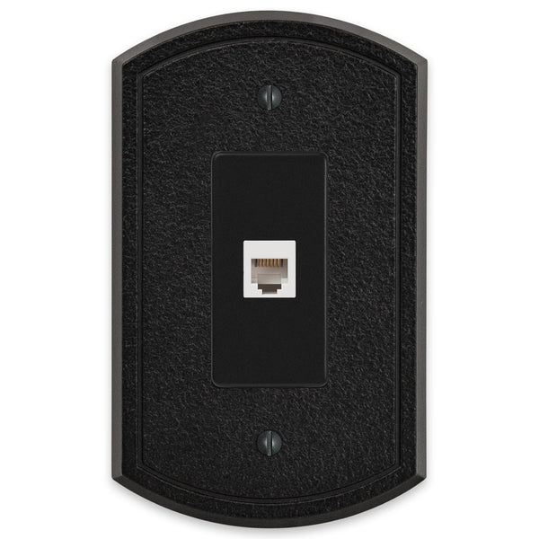 Blackwell Black Iron Cast - 1 Phone Jack Wallplate - Wallplate Warehouse 58PHBI 070686012321 Phone Jacks