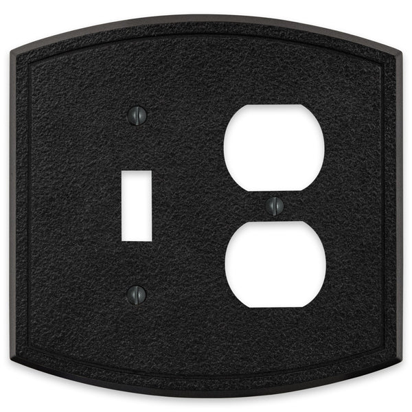 Blackwell Black Iron Cast - 1 Toggle / 1 Duplex Wallplate - Wallplate Warehouse 58TDBI - B 070686012260 1 Toggle / 1 Duplex