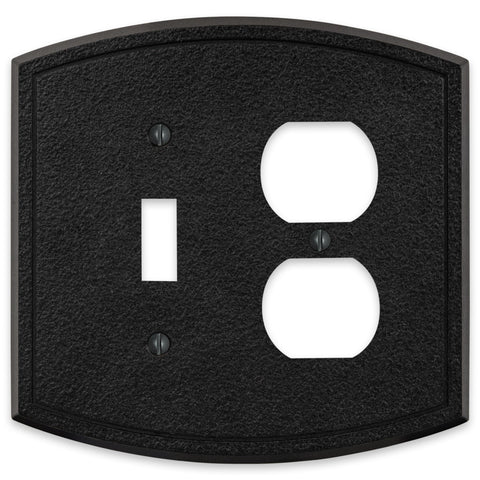 Blackwell Black Iron Cast - 1 Toggle / 1 Duplex Wallplate - Wallplate Warehouse 58TDBI - B 070686012260 1 Toggle / 1 Duplex