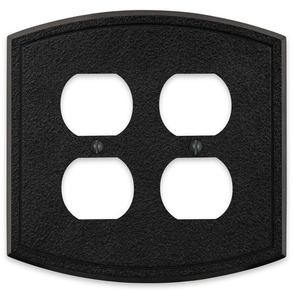 Blackwell Black Iron Cast - 2 Duplex Wallplate - Wallplate Warehouse 58DDBI - B 070686012253 2 Duplex