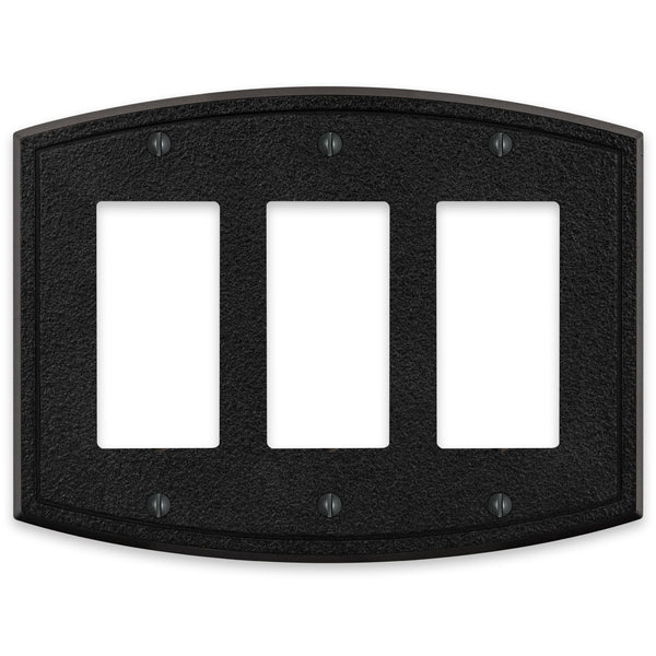 Blackwell Black Iron Cast - 3 Rocker Wallplate - Wallplate Warehouse 58RRRBI - B 070686012291 3 Rocker