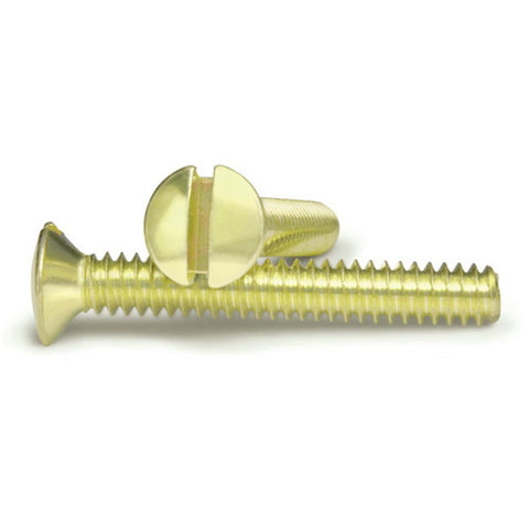 Brass 1 Inch Wallplate Screws - 10 Pack - Wallplate Warehouse PSLBR 070686582480 Screws