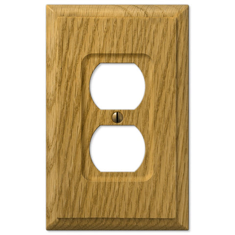 Carson Light Oak Wood - 1 Duplex Wallplate - Wallplate Warehouse 4025D 070686401828 1 Duplex