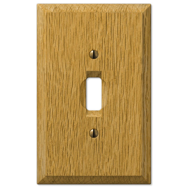 Carson Light Oak Wood - 1 Toggle Wallplate - Wallplate Warehouse 4025T 070686401811 1 Toggle