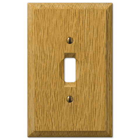 Carson Light Oak Wood - 1 Toggle Wallplate - Wallplate Warehouse 4025T 070686401811 1 Toggle