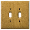 Carson Light Oak Wood - 2 Toggle Wallplate - Wallplate Warehouse 4025TT 070686401835 2 Toggle