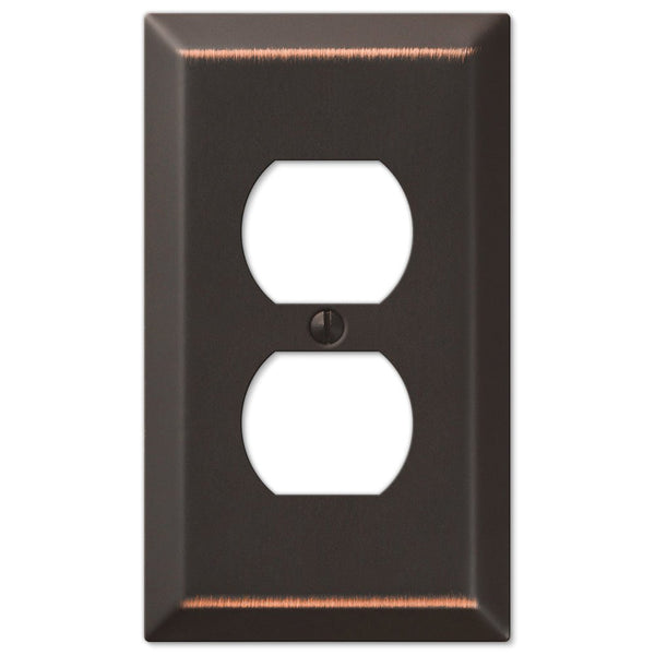 Century Aged Bronze Steel - 1 Duplex Wallplate - Wallplate Warehouse 163DDB 070686555774 1 Duplex