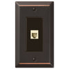 Century Aged Bronze Steel - 1 Phone Jack Wallplate - Wallplate Warehouse 163PHDB 070686580493 Phone Jacks
