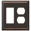 Century Aged Bronze Steel - 1 Rocker / 1 Duplex Wallplate - Wallplate Warehouse 163RDDB 070686578421 1 Rocker / 1 Duplex