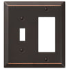 Century Aged Bronze Steel - 1 Toggle / 1 Rocker Wallplate - Wallplate Warehouse 163TRDB 070686556832 1 Toggle / 1 Rocker