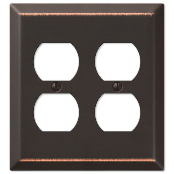 Century Aged Bronze Steel - 2 Duplex Wallplate - Wallplate Warehouse 163DDDB 070686555811 2 Duplex