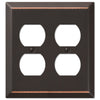 Century Aged Bronze Steel - 2 Duplex Wallplate - Wallplate Warehouse 163DDDB 070686555811 2 Duplex