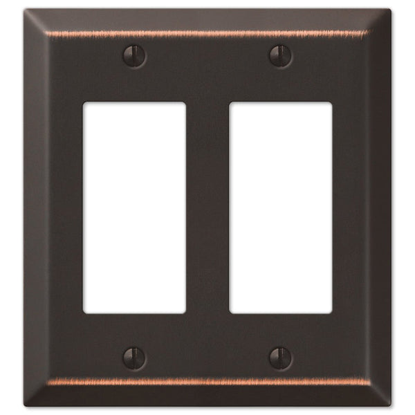 Century Aged Bronze Steel - 2 Rocker Wallplate - Wallplate Warehouse 163RRDB 070686555828 2 Rocker