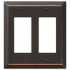 Century Aged Bronze Steel - 2 Rocker Wallplate - Wallplate Warehouse 163RRDB 070686555828 2 Rocker