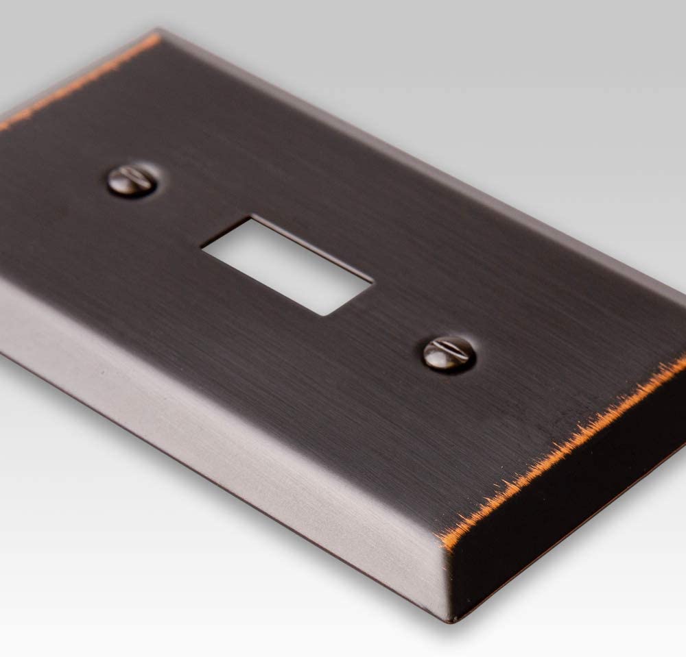 Century Aged Bronze Steel - 2 Rocker Wallplate