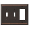Century Aged Bronze Steel - 2 Toggle / 1 Rocker Wallplate - Wallplate Warehouse 163TTRDB 070686579817 2 Toggle / 1 Rocker