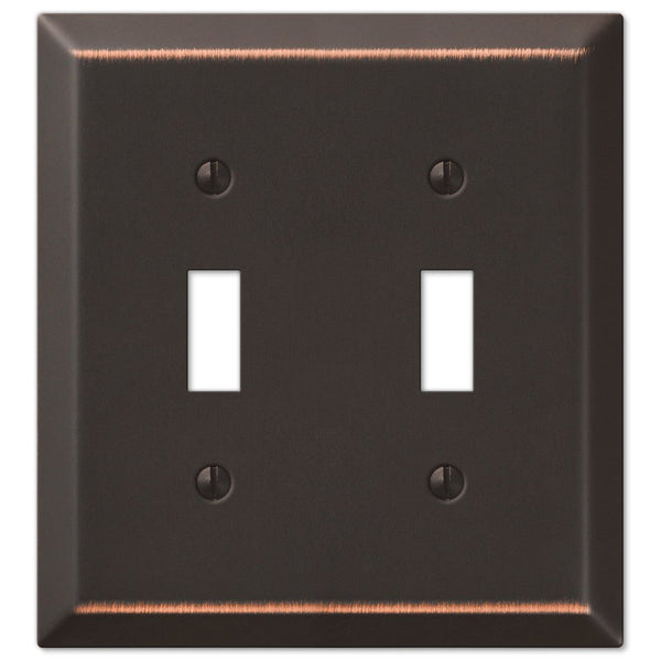 Century Aged Bronze Steel - 2 Toggle Wallplate - Wallplate Warehouse 163TTDB 070686555798 2 Toggle