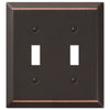 Century Aged Bronze Steel - 2 Toggle Wallplate - Wallplate Warehouse 163TTDB 070686555798 2 Toggle