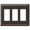 Century Aged Bronze Steel - 3 Rocker Wallplate - Wallplate Warehouse 163RRRDB 070686556856 3 Rocker