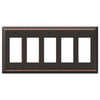 Century Aged Bronze Steel - 5 Rocker Wallplate - Wallplate Warehouse 163R5DB 070686579824 5 Rocker