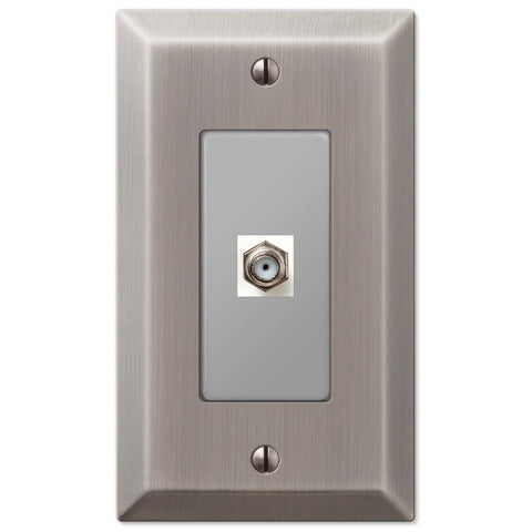 Century Antique Nickel Steel - 1 Cable Jack Wallplate - Wallplate Warehouse 163CXAN 070686580387 Cable Jacks