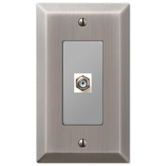 Century Antique Nickel Steel - 1 Cable Jack Wallplate