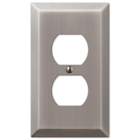 Century Antique Nickel Steel - 1 Duplex Wallplate - Wallplate Warehouse 163DAN 070686574348 1 Duplex