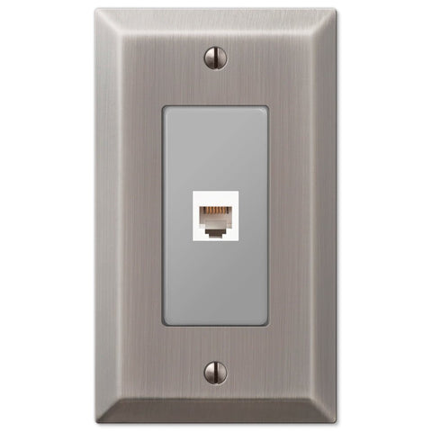 Century Antique Nickel Steel - 1 Phone Jack Wallplate - Wallplate Warehouse 163PHAN 070686580455 Phone Jacks