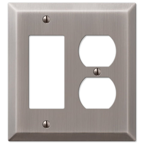 Century Antique Nickel Steel - 1 Rocker / 1 Duplex Wallplate - Wallplate Warehouse 163RDAN 070686574416 1 Rocker / 1 Duplex