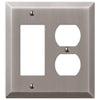 Century Antique Nickel Steel - 1 Rocker / 1 Duplex Wallplate - Wallplate Warehouse 163RDAN 070686574416 1 Rocker / 1 Duplex