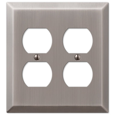 Century Antique Nickel Steel - 2 Duplex Wallplate - Wallplate Warehouse 163DDAN 070686574393 2 Duplex