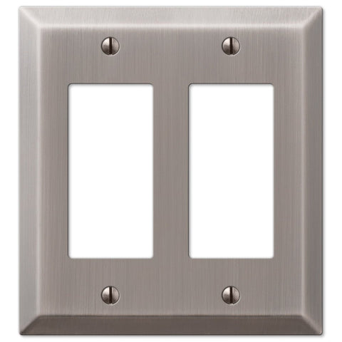 Century Antique Nickel Steel - 2 Rocker Wallplate - Wallplate Warehouse 163RRAN 070686574409 2 Rocker